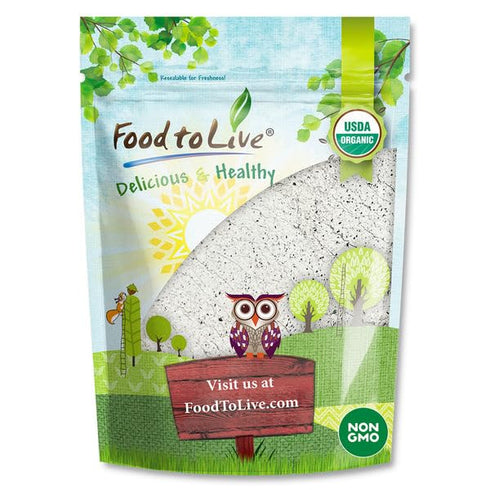 Food to Live Organic Black Bean Flour, 2 Pounds High Protein Low