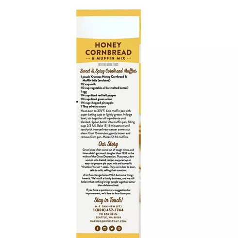 Generic 60 oz, 48 (1 Pack) Natural Honey Cornbread and Muffin Mix, Bakes Cornbread Squares