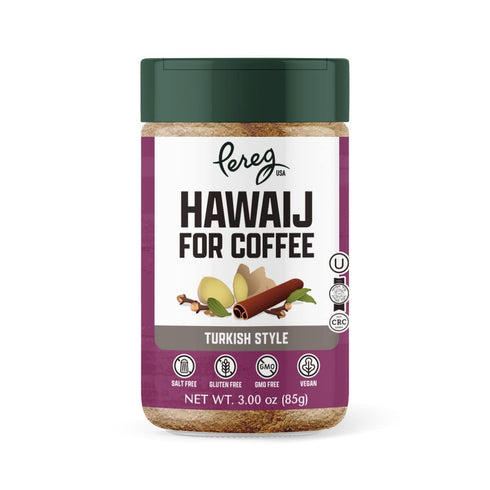 Pereg Coffee Mix | Coffee Spice Mix with Hawaij, Ginger, Cinnamon, Cloves & Cardamom | 4.25 Oz | Made in USA