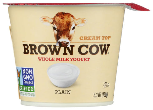 Brown Cow West Plain Smooth and Creamy Cream Top Whole Milk Yogurt,