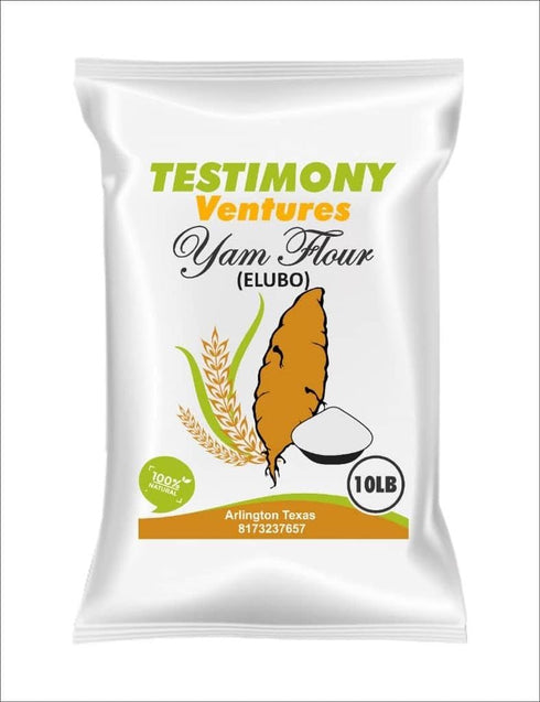 Testimony Ventures Yam Flour (Elubo), 100% Natural, 10 LB