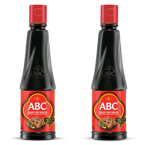ABC Sweet Soy Sauce – 20.3 Fl Oz (2 Pack) – BBQ Marinade, Dip, Stir Fry - Vegan Black Dark Soy Glaze – Healthy and Authentic Indonesian Kecap Manis Flavor for Exquisite Culinary Creations