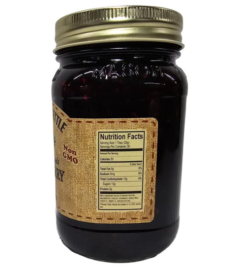 Dogwood Boutique DB 2/19 Oz The Dutch Kettle Amish Homestyle Blackberry Seeded Jam Jars with Fabric Toppers