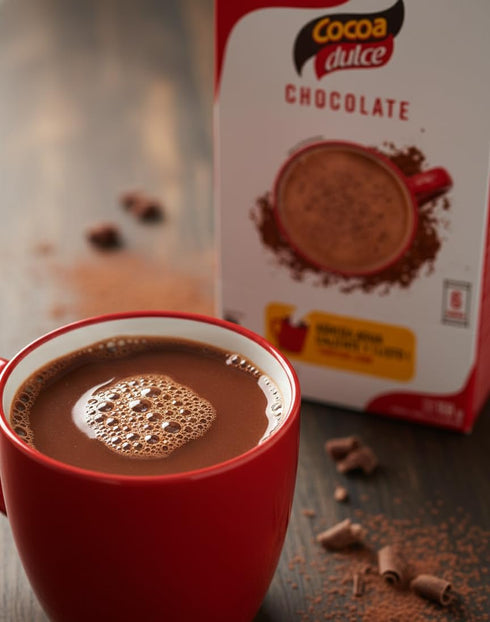 Cocoa Dulce 6 (28g 168g Chocolate Hot Cocoa Drink Mix, Instant Powder with Milk, Single-Serve Sachets Each), Box