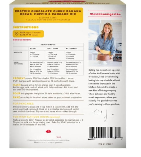 Generic 3 each14 oz Protein Banana Chocolate Chunk Bread Pancake and Muffin Mix, bags (Banana)