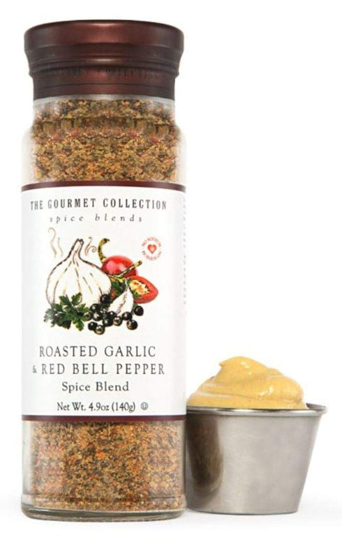 The Gourmet Collection Spice Blends Roasted Garlic and Red Bell Pepper Blend - Garlic Powder Seasoning for Cooking - Salt Free - Seafood, Meat, Eggs.
