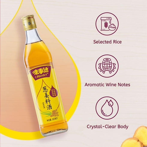 16.9 oz (500ml) 1 Pack Master Scallion & Ginger Cooking Wine, Shaoxing Rice Wine, Chinese Cooking Wine, Rice Cooking