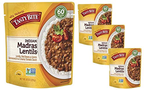 Tasty Bite Organic Vegetarian All Natural Indian Madras Lentils: Lentils, Red Beans, & Spices Simmered