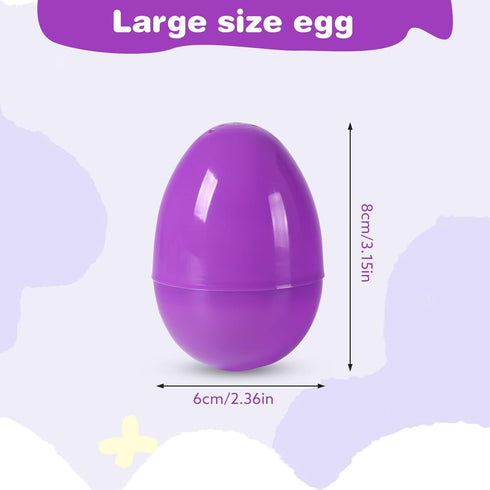 Biubumtu 24Pcs 3.15'' Plastic Bright Easter Eggs Assortment, Fillable Easter Eggs Empty Bulk, Perfect for Easter Egg
