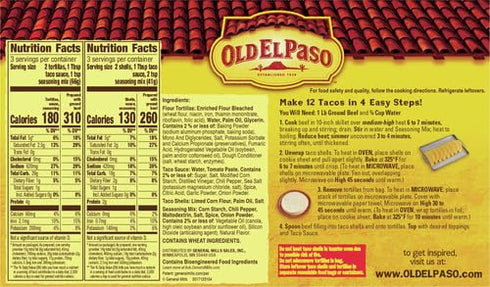 11.4 oz. (Pack 3) Old El Paso Taco Dinner Kit, Hard & Soft