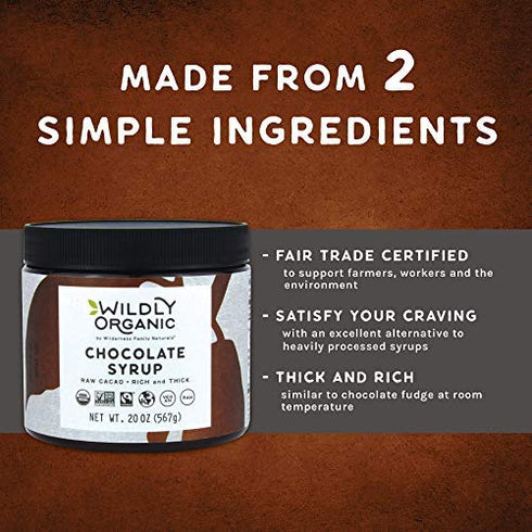 40 Oz, 2.5 lbs 2 Wildly Organic Chocolate Syrup - Organic, Fair Trade, Non-GMO, Kosher, Vegan, Agave Syrup, Premium