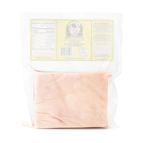 Amba's Quality Cured Products 16oz (1lb) Pack Cured Salt Pork (Tocino), Cured Pork Belly(Skin On), Net Weight Vacuum
