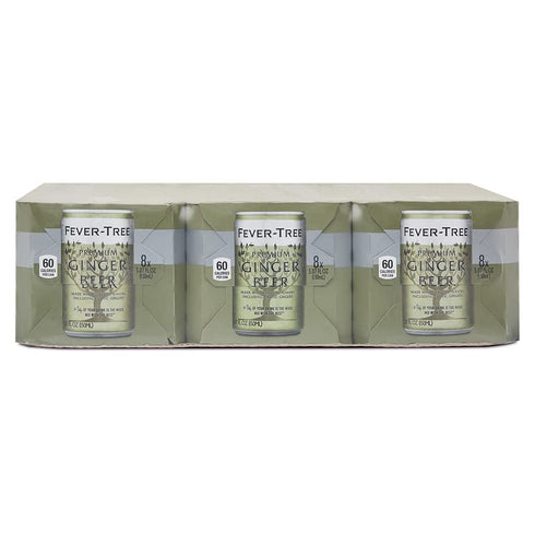 Fever Tree Ginger Beer - Premium Quality Mixer, Refreshing Beverage for Cocktails & Mocktails, 150 ML Cans (Pack of 24)