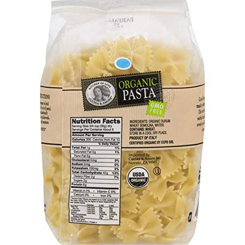 4 Pack Organic Bronze-Cut Farfalle Pasta