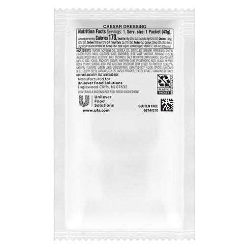 1.5 oz, Pack 102 Hellmann's Classics Caesar Salad Dressing Portion Control Sachets Gluten Free, No Artificial Flavors