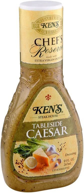 9 (Pack 1) Ken's Steak House Chef's Reserve Tableside Caesar Dressing Ounce