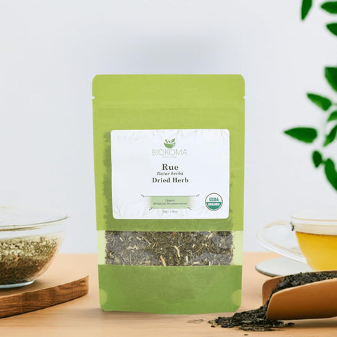 50g Biokoma Organic Rue Dried Herb Premium Loose Leaf Ruta Graveolens USDA Organic Herbal Tea Aromatic Sachets