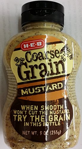 HEB Coarse Grain Mustard 9 Oz (Pack of 4)