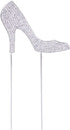 High-heeled Shoes Cake Topper - Glitter Alloy Rhinestone Cupcake Topper for Birthday Party Food Decoration