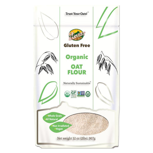 32 Pack 2 GF Harvest Gluten Free Organic Whole Grain Oat Flour, Ounce Bag