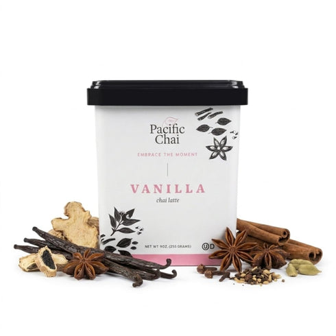 Pacific Chai Vanilla Chai Latte, Instant Powered Dry Chai Tea Latte Beverage Mix, Gluten