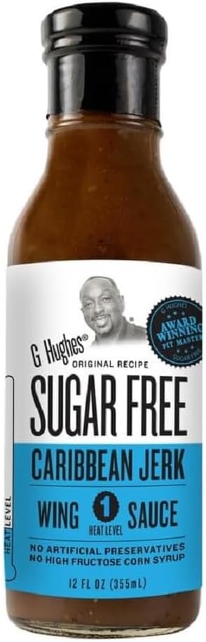 G. Hughes Smokehouse Sugar Free Wing Sauce (12 oz) - Caribbean Jerk,