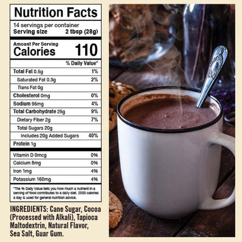 Pack Pack 2 14 oz Natural Hot Chocolate Mix Variety - Dairy-Free, Vegan Complete Mixes - Just Add Water - of (Classic