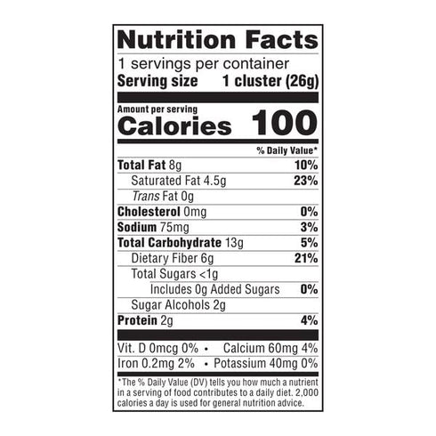 1g 2g 20 Count Atkins Caramel Almond Clusters, Gluten Free, High in Fiber, Sugar, Net Carb, Keto Friendly