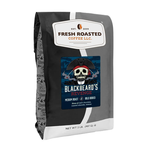 Fresh Roasted Coffee, Blackbeard's Revenge, 2 lb (32 oz), Medium Roast, Kosher,