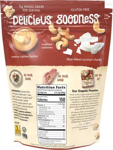 11oz (Pack 2) Nature's Path Organic Coconut Cashew Gluten Free Granola Pouch