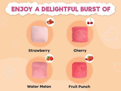 5oz Freeze Dried Fruit Bursts Candy - Mini All Reds l Hard Candy Mix Treat Snack Gift Bag Strawberry, Fruit Punch