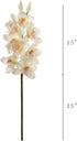 30" 10 2 Larksilk Silk Cymbidium Orchid Stem - White, Long with Flowers and Buds | Perfect for Weddings, Home Decor
