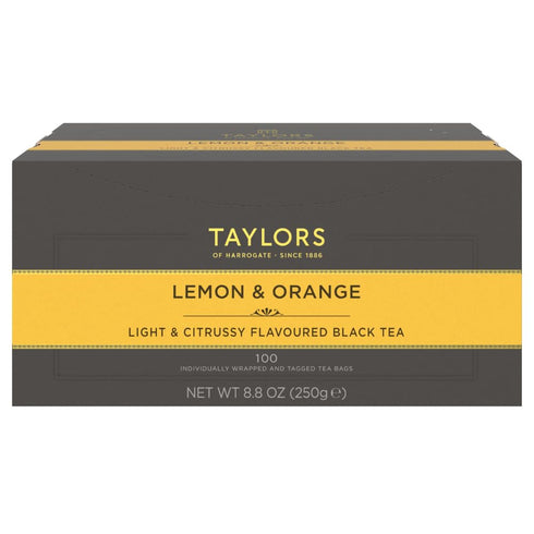 Taylors of Harrogate Lemon & Orange, Black Tea, Individually Wrapped Bags, 100