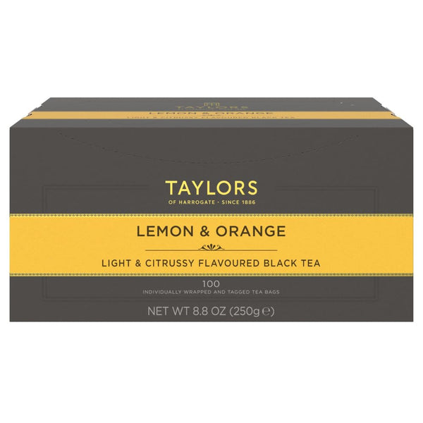 Taylors of Harrogate Lemon & Orange, Black Tea, Individually Wrapped Bags, 100