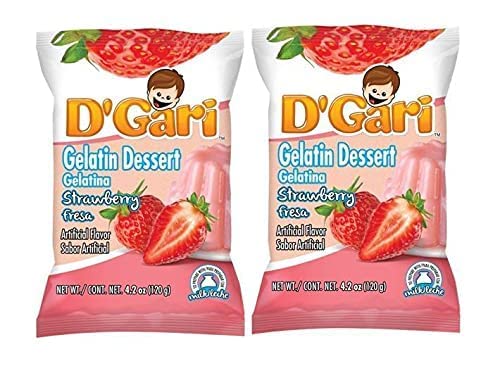 D'Gari Gelatinas, Gelatins (Fresa | Strawberry, 2 Pack)