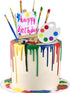 Art Paint Cake Topper, Paint Brush Canvases Palette Cake Decor for Artist Themed Celebrations