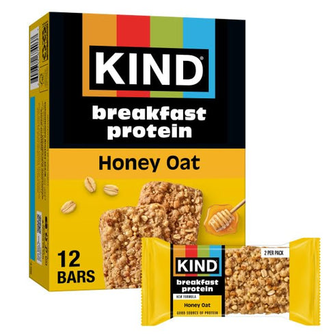 KIND Breakfast Protein Bars, Honey Oat, Gluten Free, Low Sodium, Healthy Snacks,
