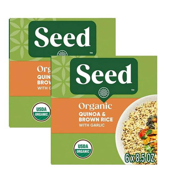 Generic Organic Quinoa & Brown Rice with Garlic, 8.5 OZ |Free of artificial