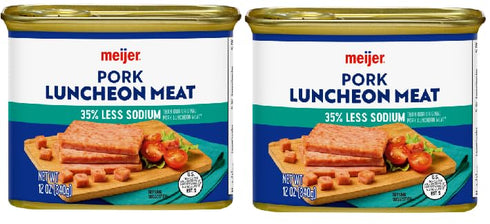 Generic Pork Luncheon Meat 35% Less Sodium (Pack Of 2 Cans) 12 oz.,