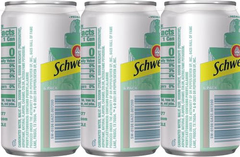 Schweppes 7.5oz 6pk Ginger Ale Zero Sugar Soda, cans