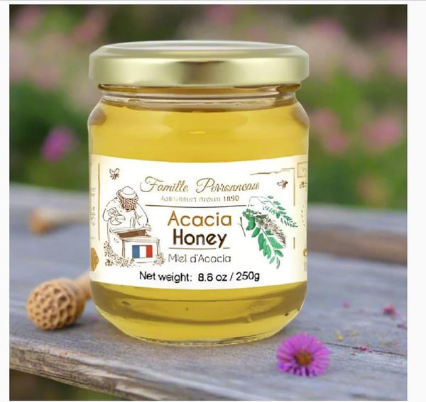 Metr La Famille Perronneau, Pure French Acacia Honey (Miel d'Acacia), 8.8 oz, Imported
