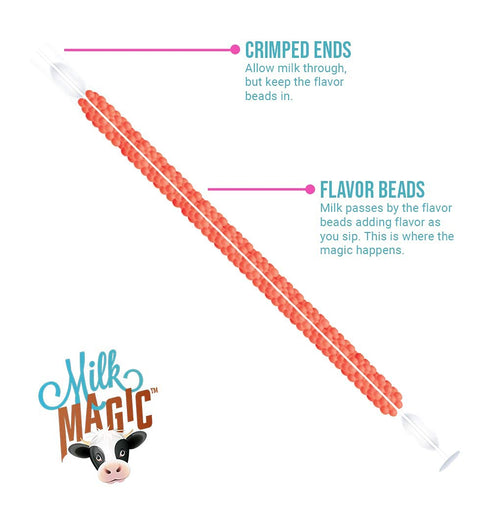 4-Pack (16 count), Milk Magic Milk Straws Bundle Vanilla Milkshake, Birthday Cake, Strawberry, Unicorn Kisses Flavoring