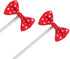 NMAS Bowknot Cupcake Topper 20 PCS Red with Dots for Children's Birthday Baby Shower Party Cake Decoration