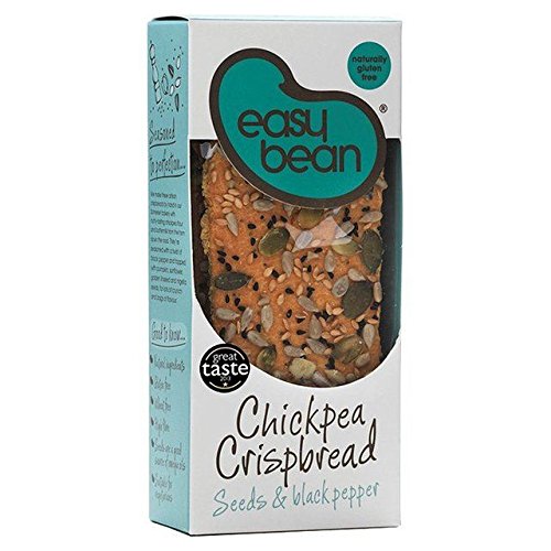 EASY BEAN Chickpea Crispbread - Seeds & Black Pepper 110g (Pack of 2)