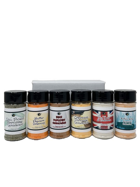 6 Pack Premium | POPCORN SEASONING | Classic Variety | Dill | Buffalo Wing | Cheddar | Sea Salt & Vinegar | Butter |