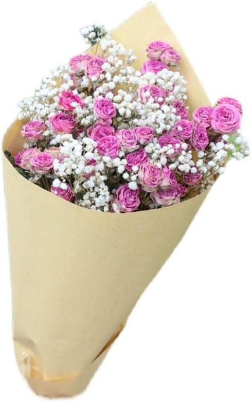 HXSCOO Bouquet Flowers Roses Bouquet of Natural Air Dried Nordic Wind Home Living Room Decoration Small and Fresh