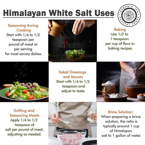 PACK 6 2.2 lbs (997.90 W/84+ Pride of India - of - Himalayan White Salt Coarse Grind gm)- Rarest & Enriched Natural