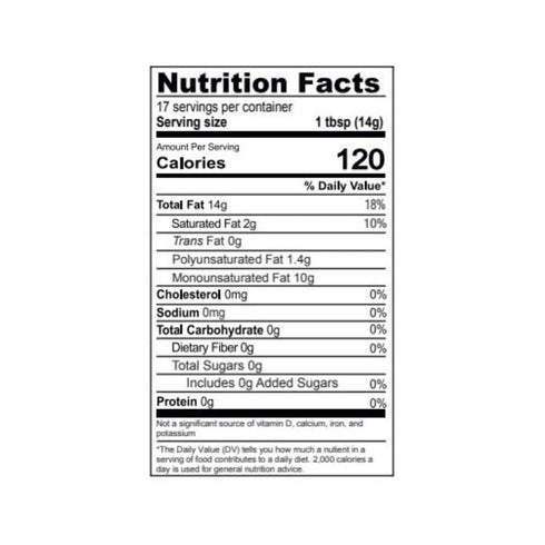 Benissimo 100% Pure Organic Avocado Oil, Cold Pressed, Non-GMO Cooking Oil, Allergen Free - 8.45 Fl Oz