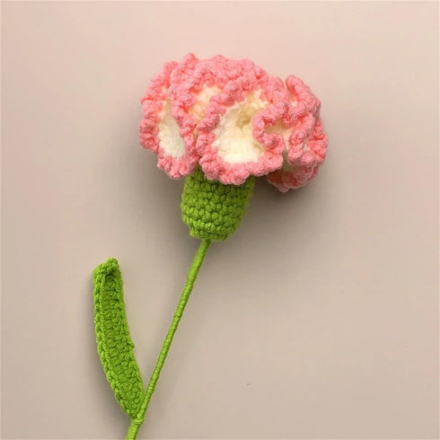 Hcclijo Hand-Knitted Carnation Bouquet for Mother's Day