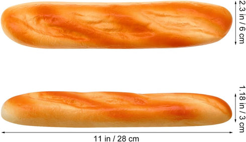 11 Inch Fake Bread,Artificial Bread Loaf Faux French Baguette Realistic Food Props for Home Kitchen Decoration Bakery